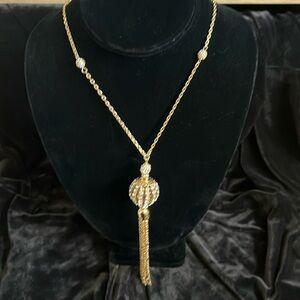 Lilly Pulitzer Crystal ball‎ pendant necklace with tassel